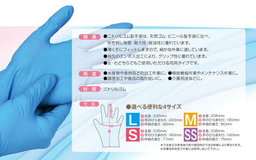 【作業用品】 MISM ニトリル手袋 (100枚入/10箱セット) 【SS・S・M・L】