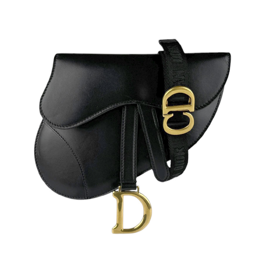 クリスチャンディオール Christian Dior ウエストバッグ レザー/キャンバス ブラック ゴールド ユニセックス 送料無料【中古】 z3501