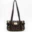 ミュウミュウ MIUMIU ショルダーバッグ ブラウンxゴールドxシルバー レザーxスタッズ レディース 【中古】【定番人気】 - a1160