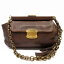 プラダ PRADA 2Wayバッグ クラッチバッグ チェーンショルダーバッグ ブラウンxゴールド レザー レディース 【中古】【定番人気】 - g0095