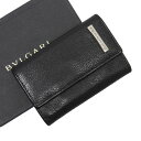 ブルガリ BVLGARI 6連キーケース ブラックxシルバー レザー レディース メンズ 【中古】【定番人気】 - t13907