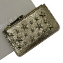 ジミーチュウ JIMMY CHOO コインケース キーリング スタースタッズ ゴールド スタッズxレザー レディース 【中古】【定番人気】 - t15006