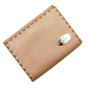 フェンディ FENDI Wホック二つ折り財布 ピンクxシルバー レザー レディース 【中古】【定番人気】 - g1067