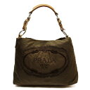 プラダ PRADA ショルダーバッグ カーキ系 ナイロンxレザー 【中古】【定番人気】 - t15351