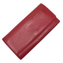 セリーヌ CELINE 長財布 レッド レザー レディース 【中古】【定番人気】 - t15356