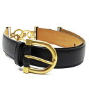 ルイヴィトン LOUIS VUITTON ベルト 85/34 ブラックxゴールド レザーx金属素材 【中古】【定番人気】 - t15692