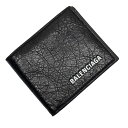 バレンシアガ BALENCIAGA 二つ折り札入れ ブラック レザー レディース メンズ 【中古】【定番人気】 - h23104