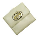 グッチ Wホック二つ折り財布 ダブルG アイボリーxゴールド レザー GUCCI レディース 9800円均一【中古】【定番人気】 - g1700b