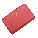 プラダ PRADA 二つ折り財布 ピンクxゴールド サフィアーノレザー 【中古】【定番人気】 - g1849f