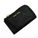 ミュウミュウ MIUMIU コインケース キーリング付き ブラックxゴールド レザー レディース 【中古】【定番人気】 - t16587