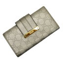 グッチ GUCCI 二つ折り長財布 グッチシマ ゴールド グッチシマレザー レディース 【中古】【定番人気】 - t16614d