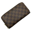 ルイヴィトン ラウンドファスナー長財布 ダミエ ジッピー ウォレット エベヌ(ブラウン系) ダミエキャンバス Louis Vuitton レディース メンズ N60015 【中古】【定番人気】 - g1936a