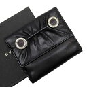 ブルガリ Wホック二つ折り財布 ブルガリ・ブルガリ ブラックxシルバー レザー BVLGARI レディース 9800円均一【中古】【定番人気】 - g1937a