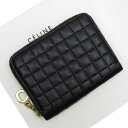 セリーヌ CELINE コインケース カードケース ブラックxゴールド レザー 【中古】【定番人気】 - t17342f
