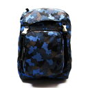 プラダ PRADA リュックサック バックパック 三角ロゴ ブルーxブラックxブラウン系 ナイロン 【中古】【定番人気】 - t17445a