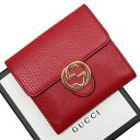 グッチ GUCCI 二つ折り財布 インターロッキングG レッド レザー 598167 【中古】【定番人気】 - h28806f