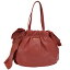 【美品】プラダ PRADA バッグ レッドxゴールド レザーx金属素材 ショルダーバッグ レディース 【中古】 - 89753
