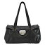 プラダ PRADA ショルダーバッグ 三角ロゴ ブラックxシルバー レザーx金属素材 ハンドバッグ レディース 【中古】【定番人気】 - k8524