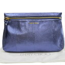 ジミーチュウ クラッチバッグ セカンドバッグ マルチケース シャイニーブルーxゴールドカラー レザーx金属素材 JIMMY CHOO レディース 【中古】【定番人気】 - k9617a