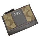 コーチ COACH コインケース シグネチャー ブラウンxシルバー キャンバスxレザーx金属素材 キーリング付き 小銭入れ レディース 【中古】【定番人気】 - 53843a
