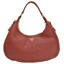 プラダ PRADA バッグ レッドxゴールド レザーx金属素材 ショルダーバッグ レディース 【中古】【定番人気】 - 51702