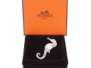 【美品】エルメス HERMES ブローチ アニマルモチーフ シーホース タツノオトシゴ マットシルバー 金属素材 ピンブローチ ミニブローチ レディース メンズ 送料無料 【中古】- e31059