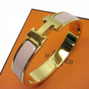 エルメス HERMES ブレスレット バングル クリッククラック ゴールドxピンク 金属素材x
