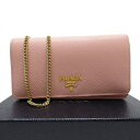 プラダ 斜め掛けショルダーバッグ ショルダーウォレット ピンクxゴールド レザー PRADA レディース 1DH044 送料無料【中古】【定番人気】 - h24247d