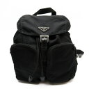 プラダ PRADA リュックサック バックパック 三角ロゴ NERO(ブラック) ナイロンxレザー 【中古】【訳あり】 - 52656