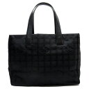 シャネル CHANEL ショルダーバッグ トートバッグ ニュートラベルライン ブラック ナイロンジャガードxレザー レディース 【中古】【定番人気】 - h24857a