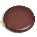 カルティエ コインケース マストライン ボルドー レザーxゴールド金具 Cartier レディース メンズ 【中古】【おすすめ】 - y14561a