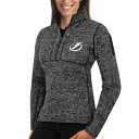 ショッピングlightning アンティグア レディース ジャケット＆ブルゾン アウター Tampa Bay Lightning Antigua Women's Fortune 1/2Zip Pullover Sweater Charcoal