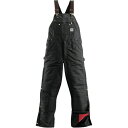 カーハート メンズ カジュアルパンツ ボトムス Quilt-Lined Zip-To-Thigh Bib Overall Pant Black