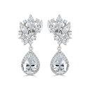 トーマス レイン レディース ピアス&イヤリング アクセサリー Thomas Laine Ava Burst Teardrop Earrings Clear/ Silver