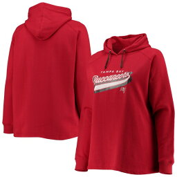 ファナティクス レディース パーカー・スウェットシャツ アウター Tampa Bay Buccaneers Fanatics Branded Women's Plus Size First Contact Raglan Pullover Hoodie Red