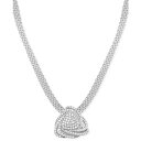 ショッピングラップ ラップド イン ラブ レディース ネックレス・チョーカー・ペンダントトップ アクセサリー Diamond Triangle Floral Pendant Necklace (1 ct. t.w.) in Sterling Silver, Created for Macy's No Color