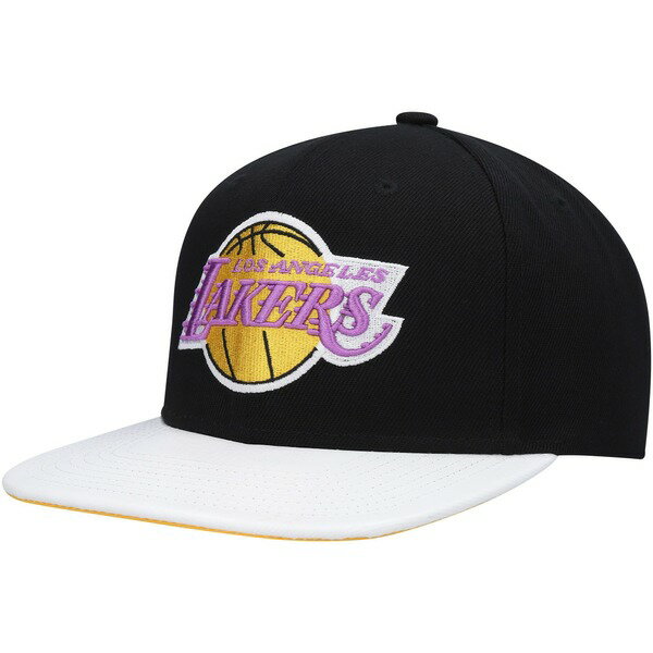 ミッチェル&ネス メンズ 帽子 アクセサリー Los Angeles Lakers Mitchell & Ness Hardwood ClassicsWear Away VisorSnapback Hat Black/White