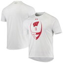 ショッピングアンダーアーマー アンダーアーマー メンズ Tシャツ トップス Wisconsin Badgers Under Armour Football Icon Raglan TShirt White