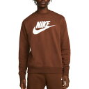 ショッピングlee ナイキ メンズ パーカー・スウェットシャツ アウター Nike Sportswear Club Fleece Men's Graphic Crewneck Sweatshirt Cacao Wow