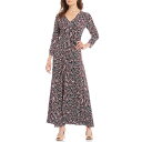 ギブソンアンドラチメール レディース ワンピース トップス Shirred Sleeve Print Wrap Maxi Dress Multi