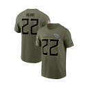 ショッピングサルート ナイキ メンズ Tシャツ トップス Men's Derrick Henry Olive Tennessee Titans 2022 Salute To Service Name and Number T-shirt Olive