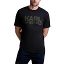 ショッピング大人 カールラガーフェルド メンズ Tシャツ トップス Men's Logo Short Sleeve Crew Neck T-shirt Black