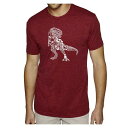 ショッピング恐竜 エルエーポップアート メンズ Tシャツ トップス Mens Premium Blend Word Art T-Shirt - Dinosaur Burgundy