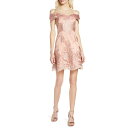 チチロンドン レディース ワンピース トップス Chi Chi London Jameela Off the Shoulder Embroidered Cocktail Dress Rose Gold