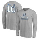 ファナティクス メンズ Tシャツ トップス Indianapolis Colts Fanatics Branded Personalized Name & Number Evanston Stencil Long Sleeve TShirt Gray