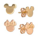 ショッピングPC ディズニー レディース ピアス＆イヤリング アクセサリー Children's 2-Pc. Set Mickey & Minnie Stud Earrings in 18k Gold- & 18k Rose Gold-Plated Sterling Silver Gold and Rose Gold Over Silver