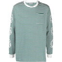 ビリオネアボーイズクラブ メンズ パーカー・スウェットシャツ アウター stripe-pattern cotton sweatshirt green/white