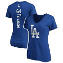 ショッピングdod ファナティクス レディース Tシャツ トップス Los Angeles Dodgers Fanatics Branded Women's Playmaker Personalized Name & Number VNeck TShirt Royal