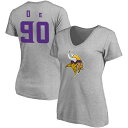ファナティクス レディース Tシャツ トップス Minnesota Vikings Fanatics Branded Women's Team Authentic Custom VNeck TShirt Gray