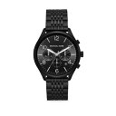 マイケルコース メンズ 腕時計 アクセサリー Merrick Chronograph Black IP Stainless Steel Watch Black